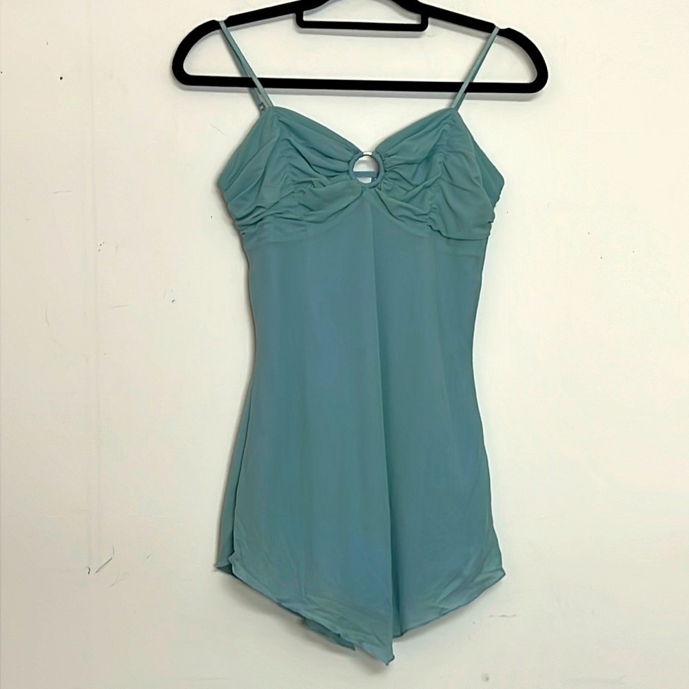 🌞No Boundaries color stormy sky slinky, flowing halter tank top cami women jr M